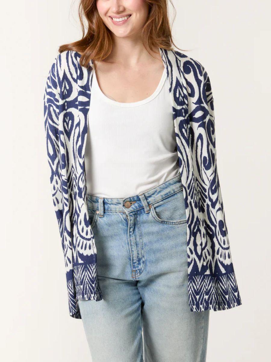 Abstract Print Kimono with bold artistic patterns