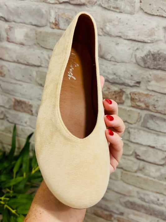 Suede Effect Ballerina Pump - please note small fitting