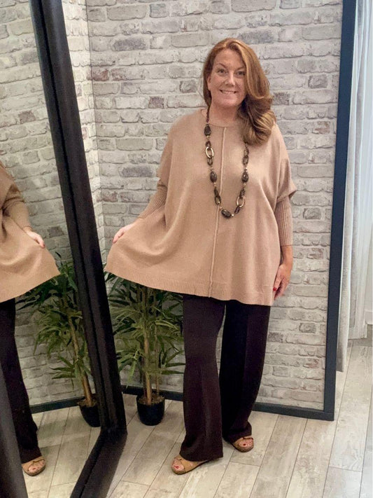 Middle Seam Ribbed Sleeve Jumper
