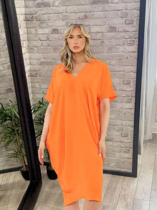 V Neck Tunic Dress