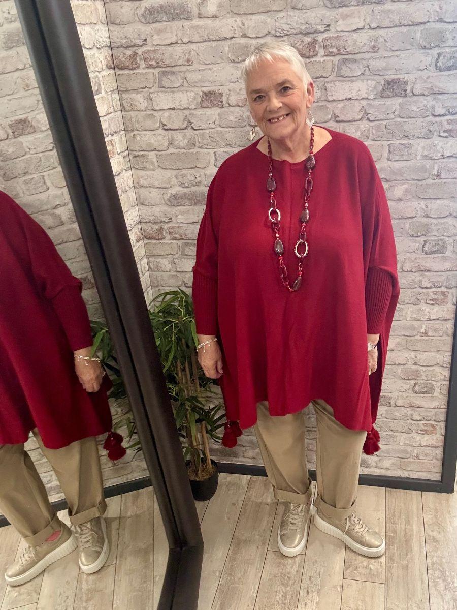 Plain Tassel Poncho