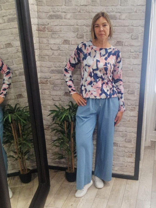 Marble Print Fine Knit Jumper
