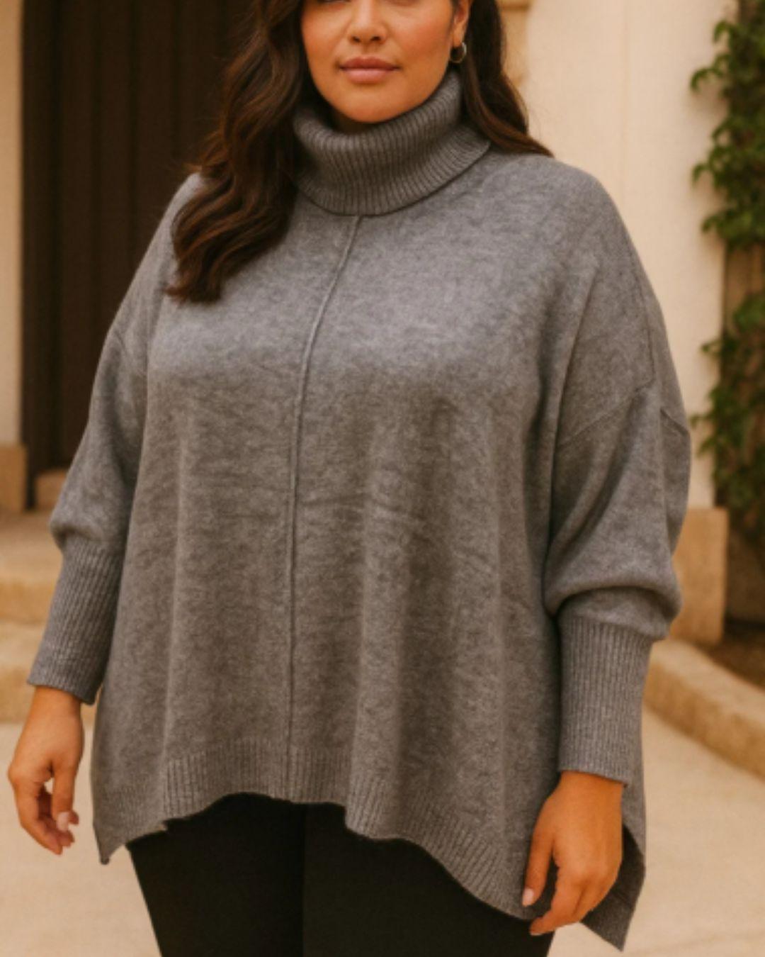 Middle Seam Cowl Neck Jumper