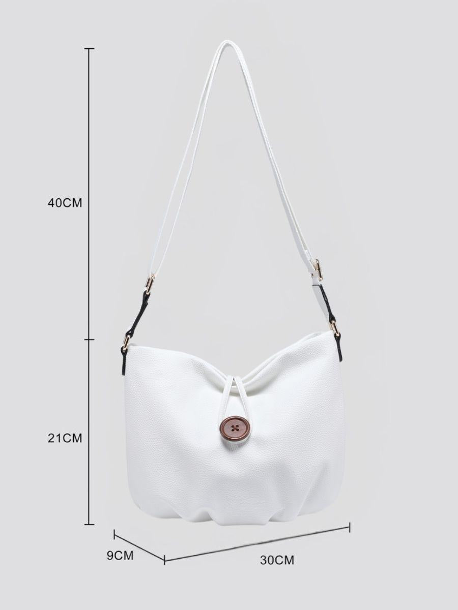 Button Fashion Crossbody Bag - Button and Zip Fastening