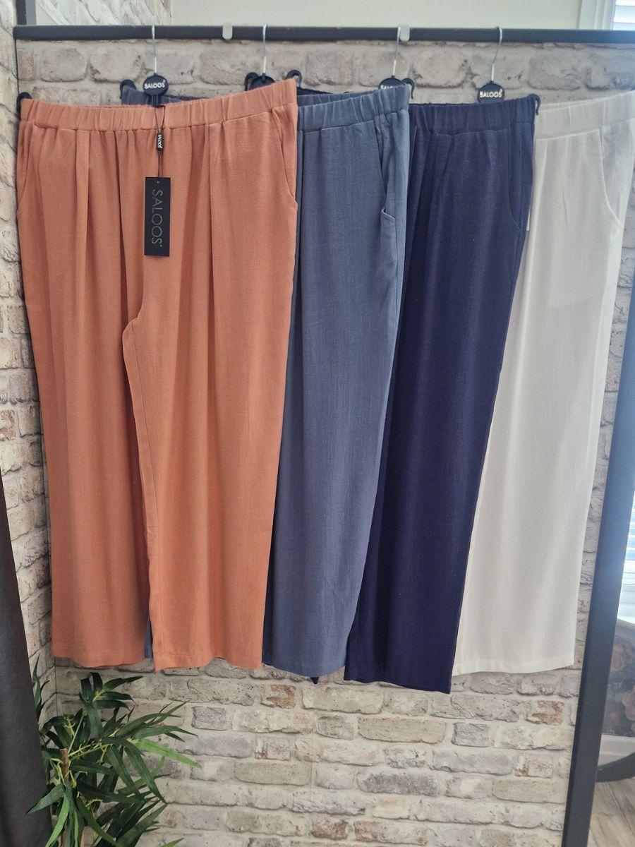 Linen Mix Wide Leg Trouser