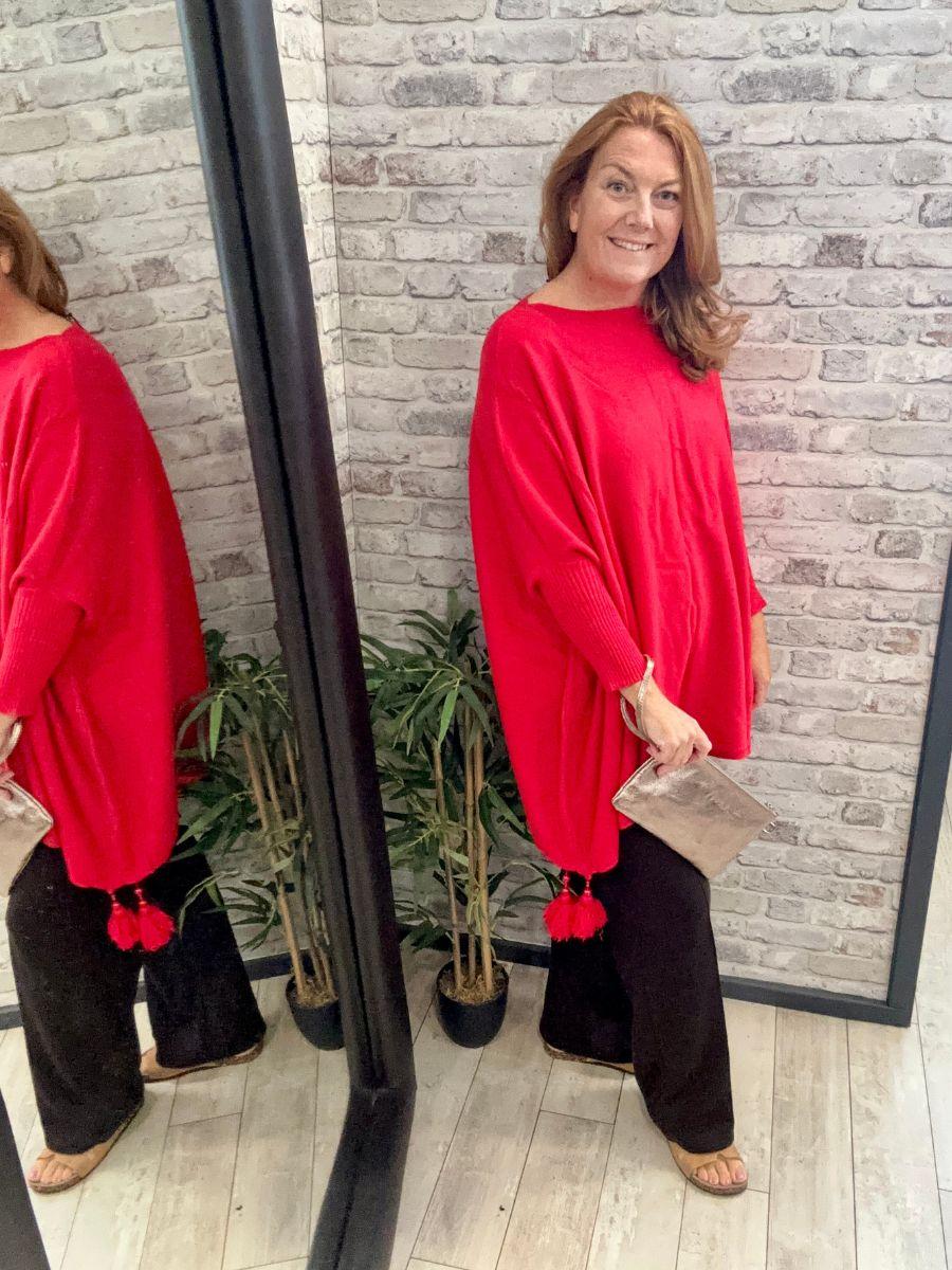 Plain Tassel Poncho