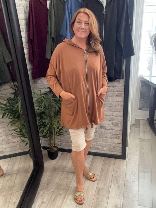 Lightweight Zip Up Hooded Jacket - Double Ring Zip Pull