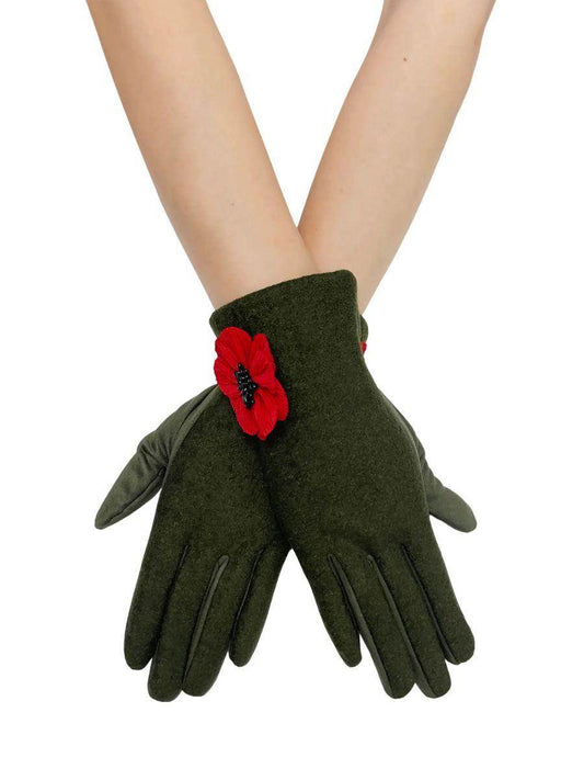 Poppy Gloves with 3D Poppy