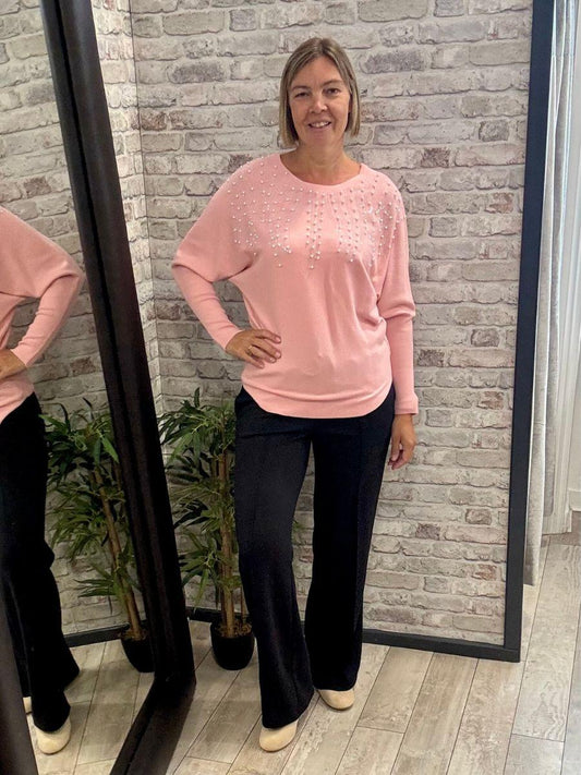 Embellished Pearl Jumper - Elegant Winter Wear Online
