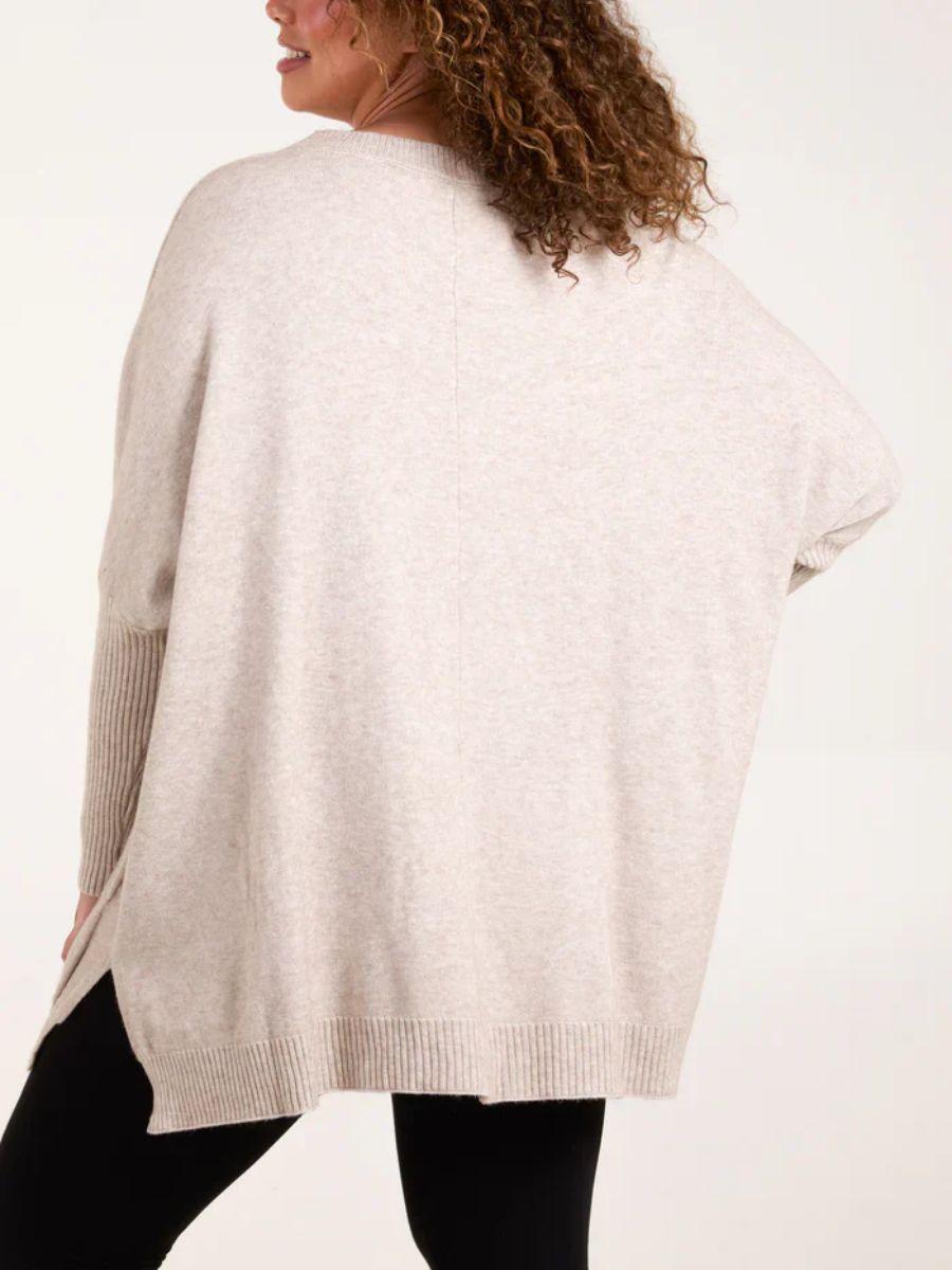 Round Neck Cable Knit Jumper with Modal