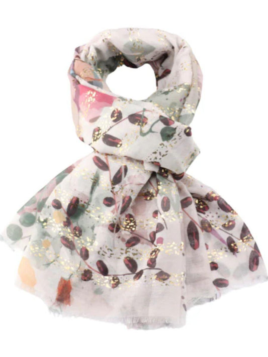Floral Gold Foil Scarf