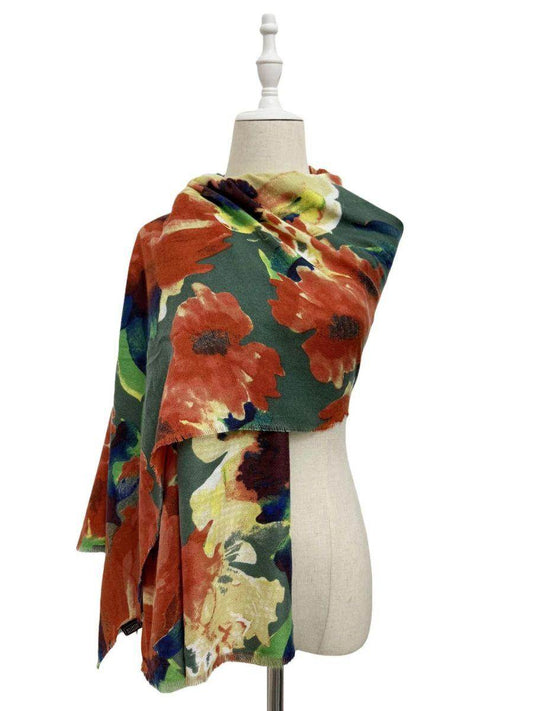 Painted Poppy Print Scarf