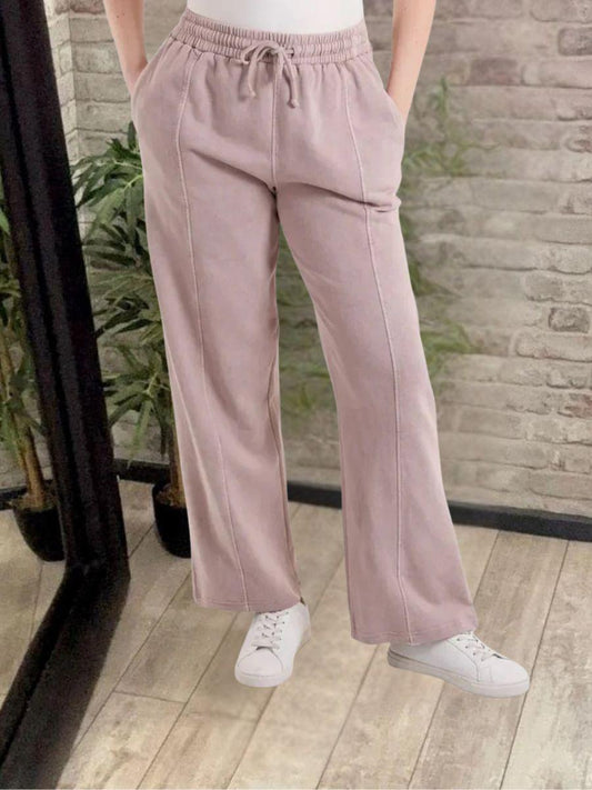 Washed Wide Leg Jogger Trouser