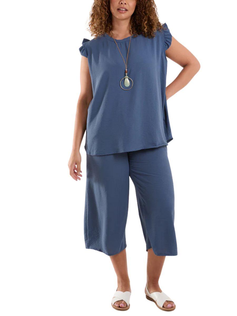Frill Sleeve Culotte Trouser Co-Ord