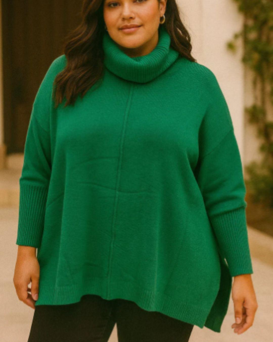 Middle Seam Cowl Neck Jumper