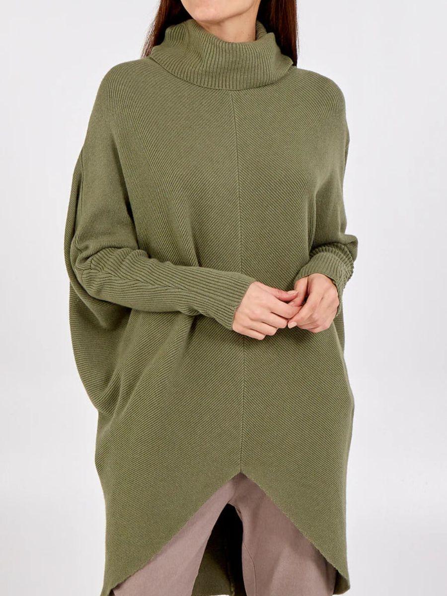 Roll Neck Tulip Hem Jumper Dress
