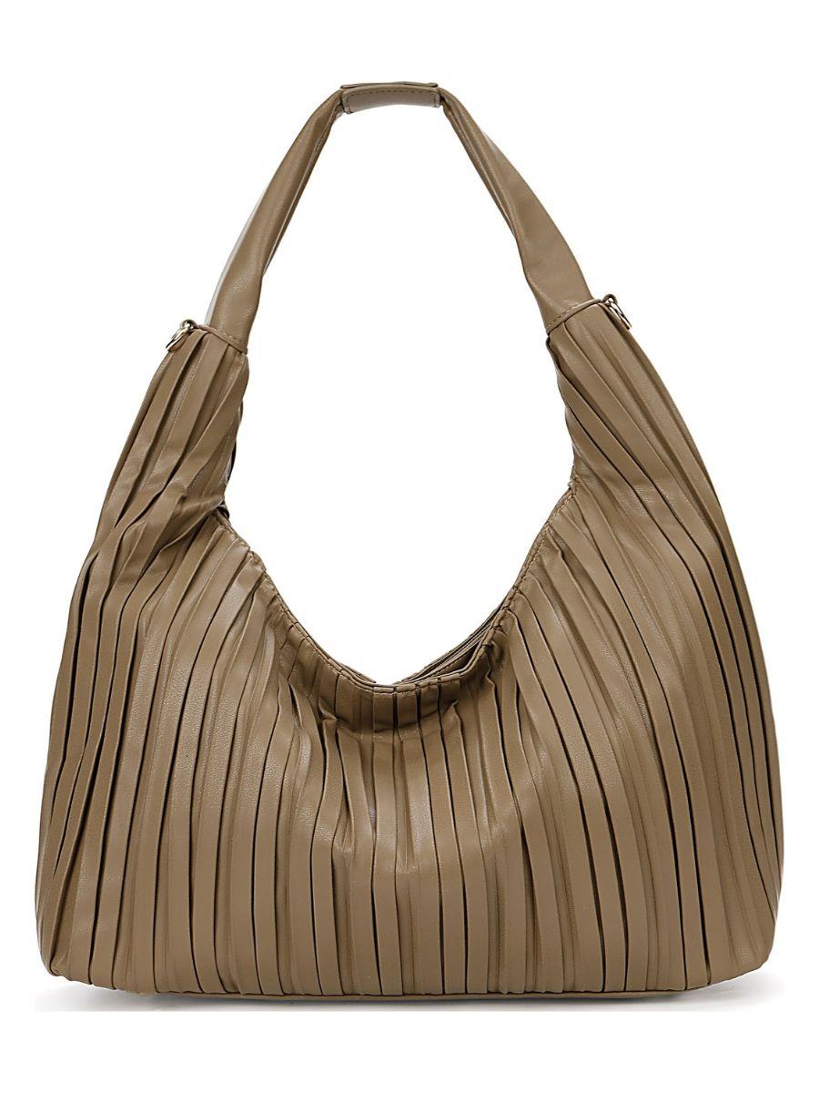 Pleated Shoulder Hobo Bag