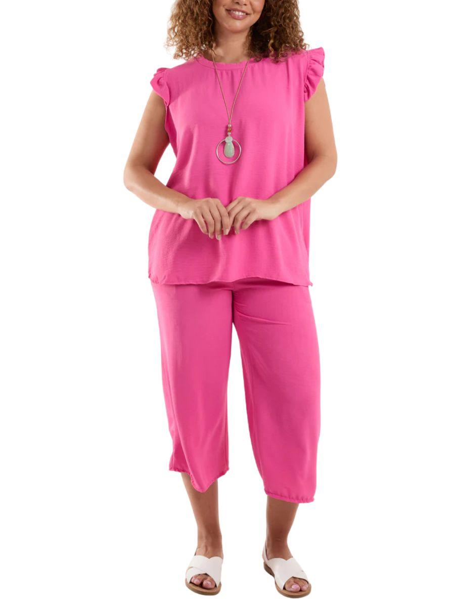 Frill Sleeve Culotte Trouser Co-Ord