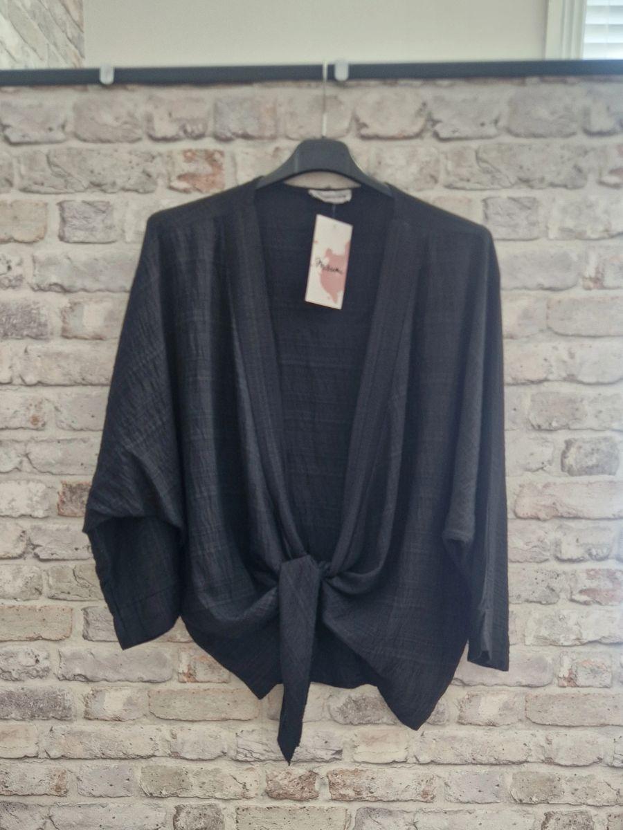 Tied Front Light Kimono featuring a front tie closure