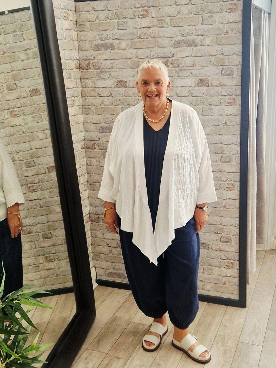 Tied Front Light Kimono featuring a front tie closure