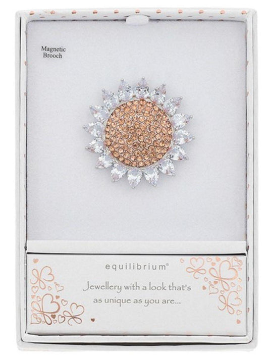 Magnetic Elegant Boxed Sunflower Brooch