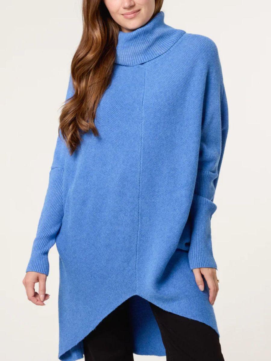 Roll Neck Tulip Hem Jumper Dress