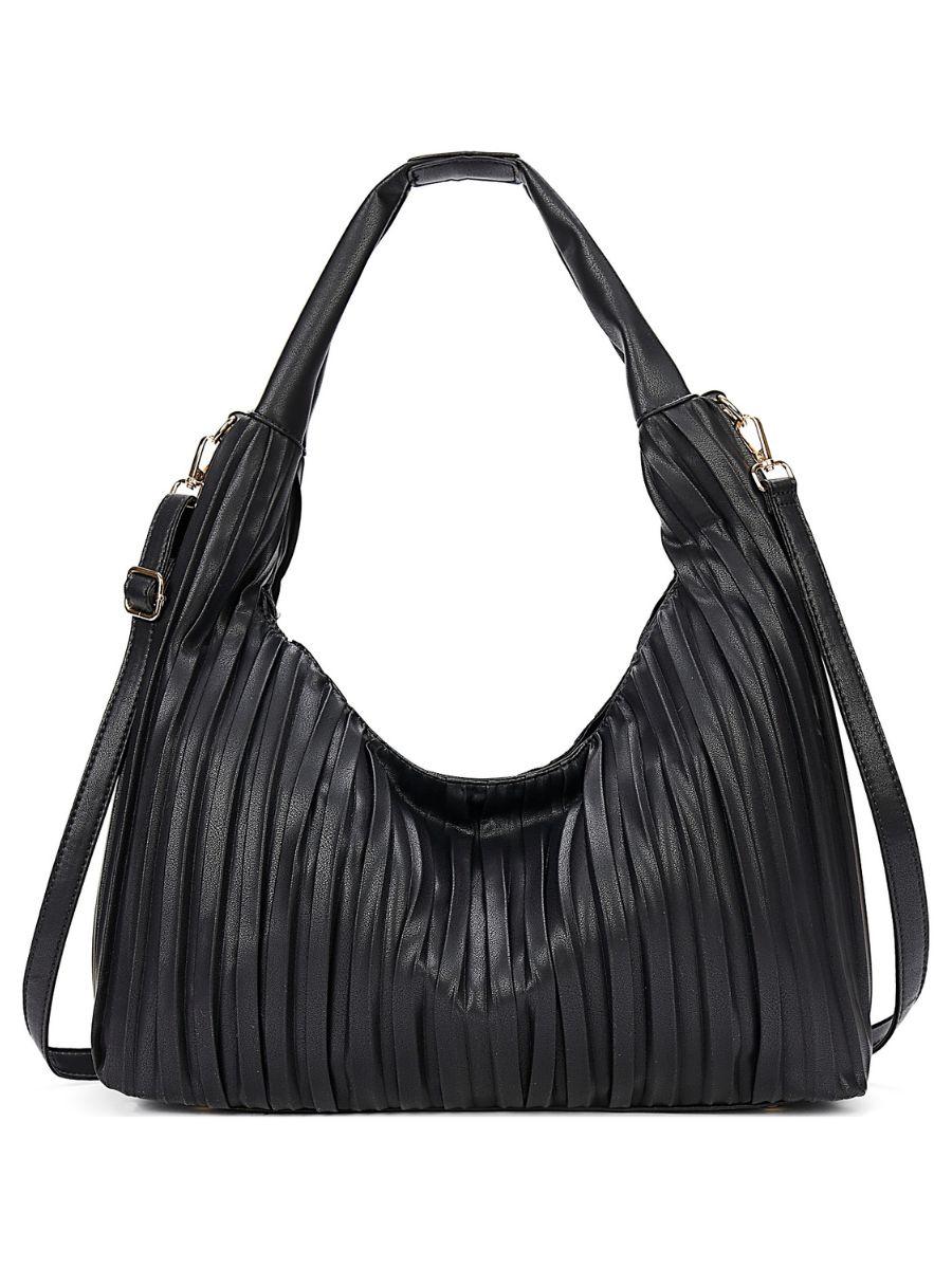 Pleated Shoulder Hobo Bag