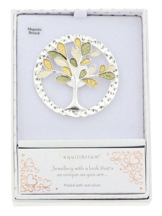 Magnetic Circle Tree of Life Brooch