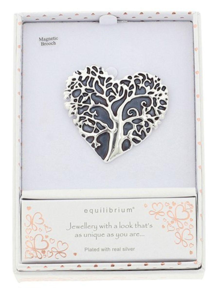 Magnetic Heart Tree of Life Brooch