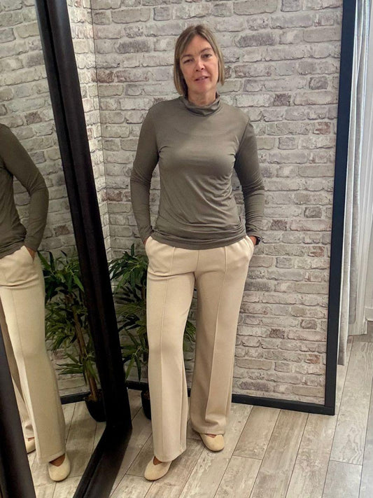 High Neck Top - Perfect layering piece with long sleeves.