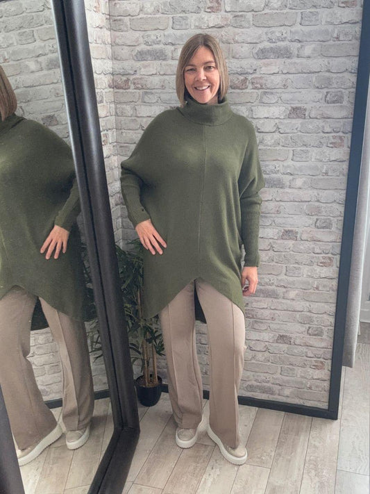 Roll Neck Tulip Hem Jumper Dress