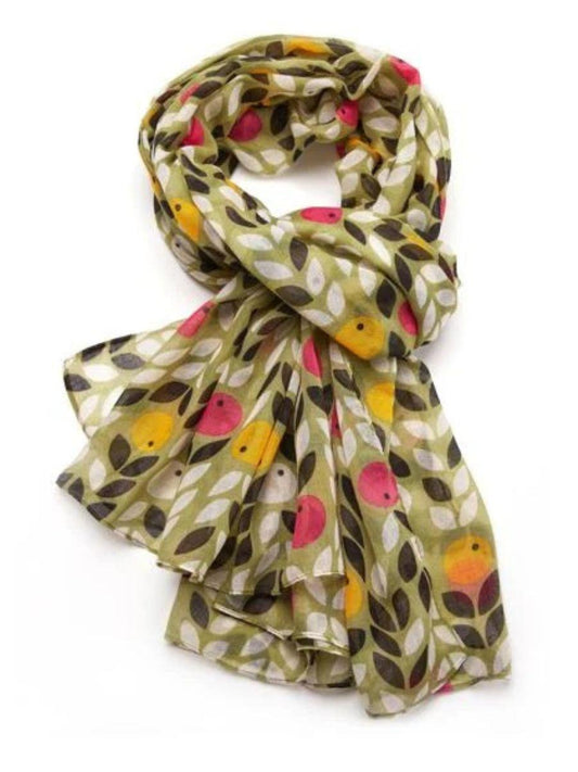 Retro Berry Leaf Scarf