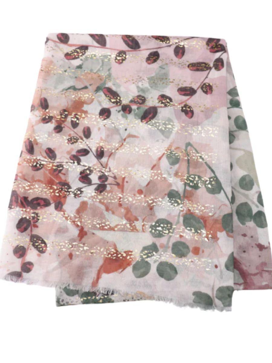 Floral Gold Foil Scarf