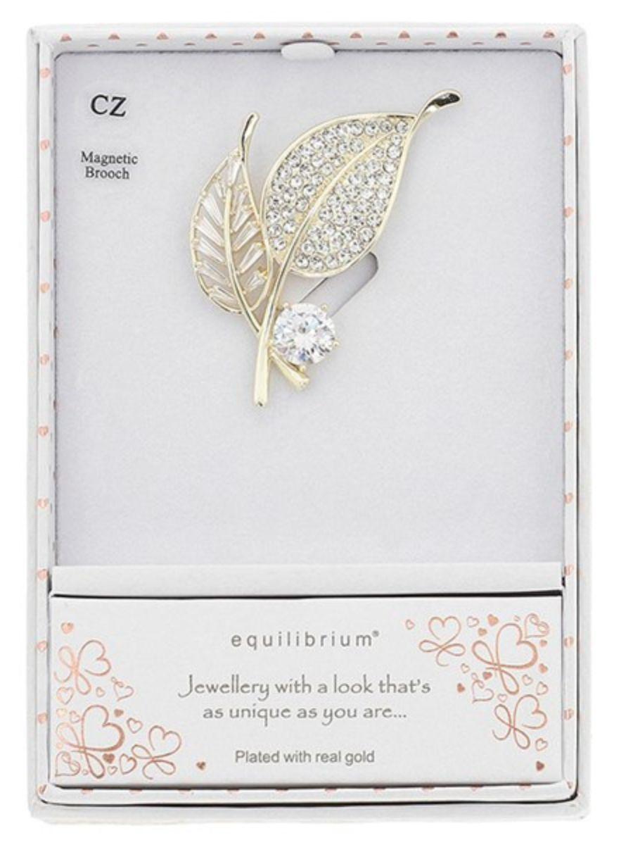 Magnetic Gift Boxed Leaves Brooch