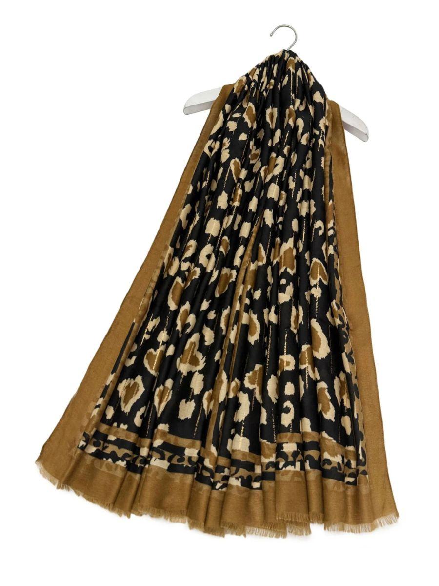 Leopard Print Heart Foiled Scarf
