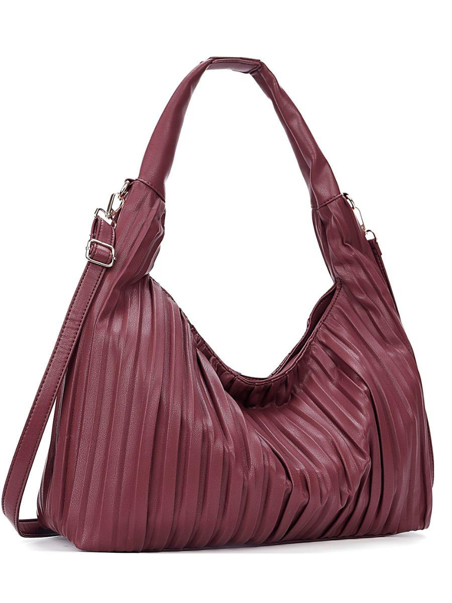 Pleated Shoulder Hobo Bag