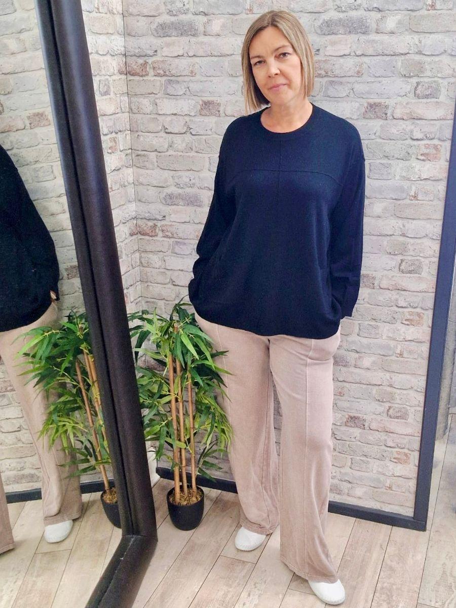 Exposed Seam Pocket Jumper - Modal, Nylon, Viscose Mix