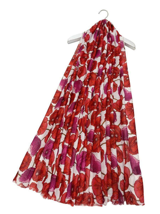 Intertwined Poppy Print Scarf