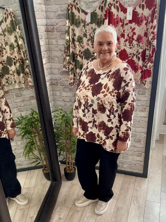Soft Touch Rose Print Top