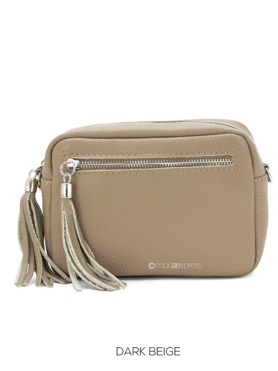 Rectangle Leather Tassel Bag