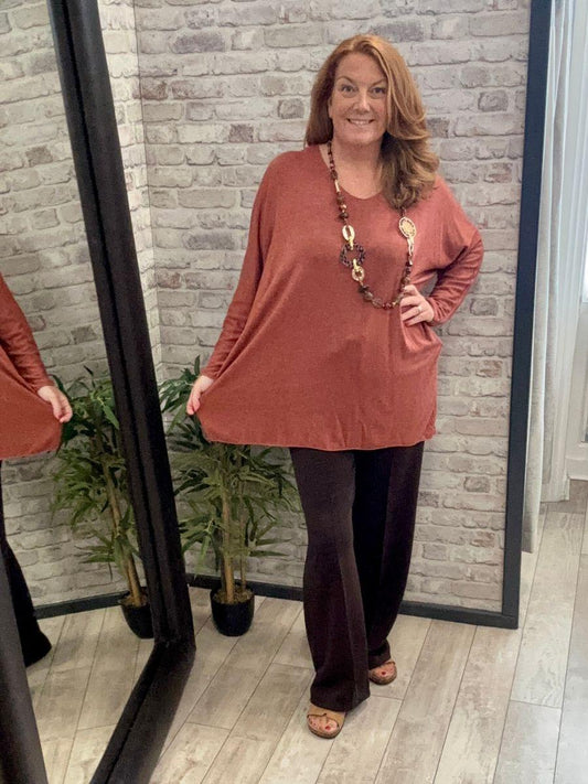 Plain V Neck Lightweight Knit