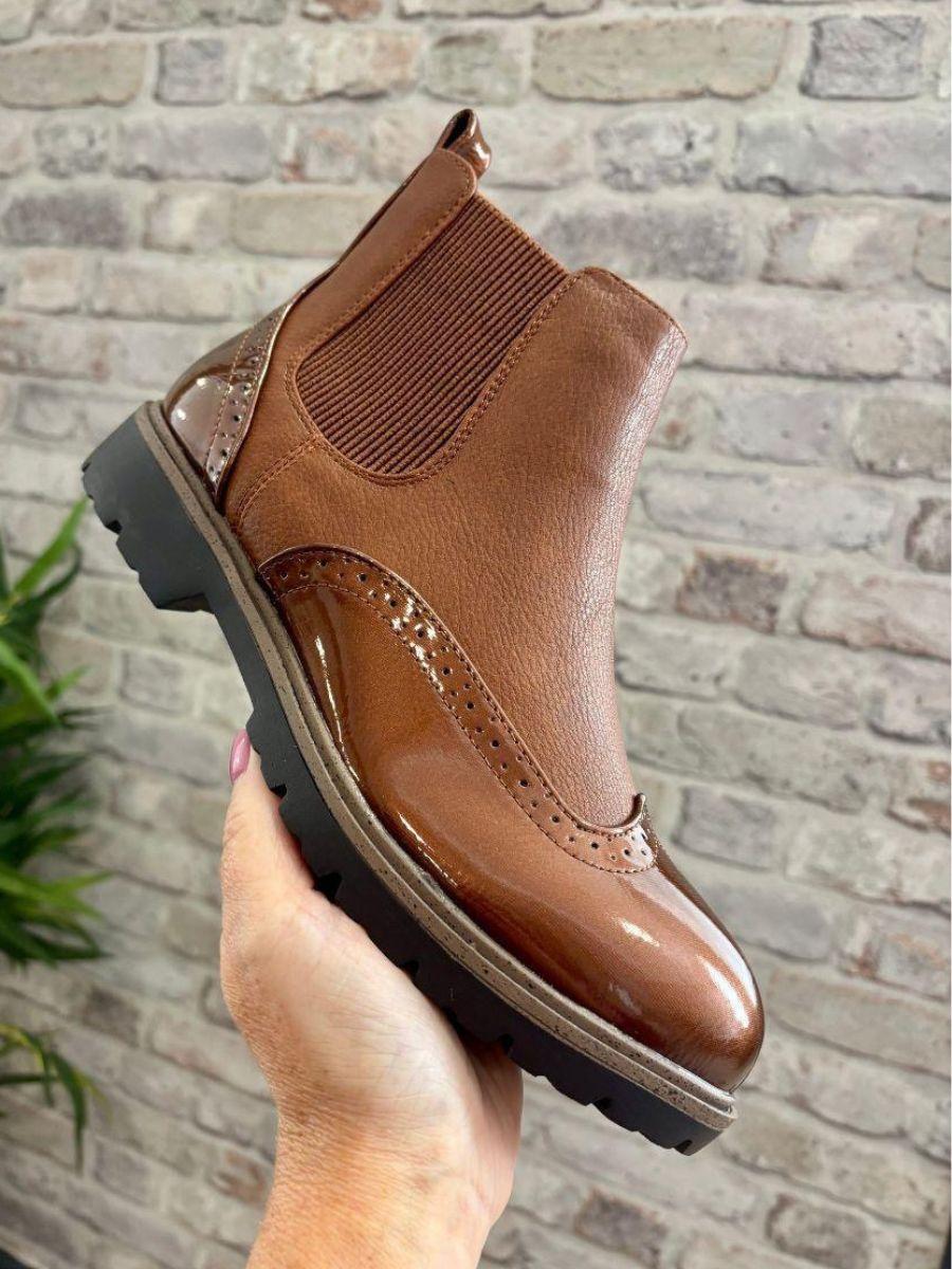 Tan Brogue Boot
