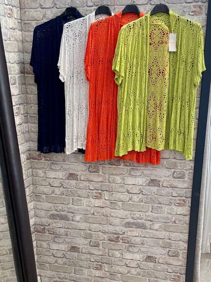 Lace Cardigan - Edge to edge design with short sleeves.