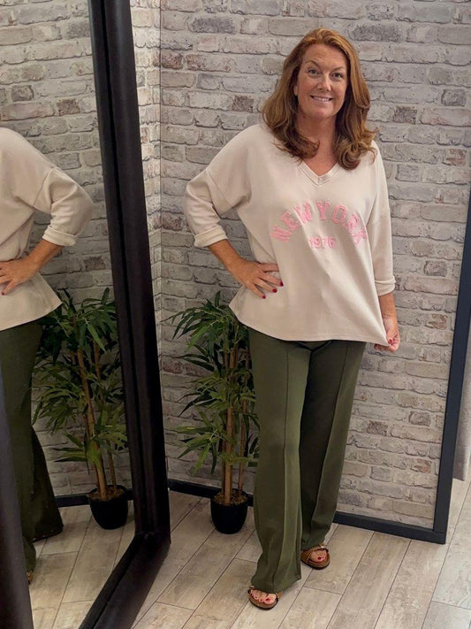 New York V Neck Sweater