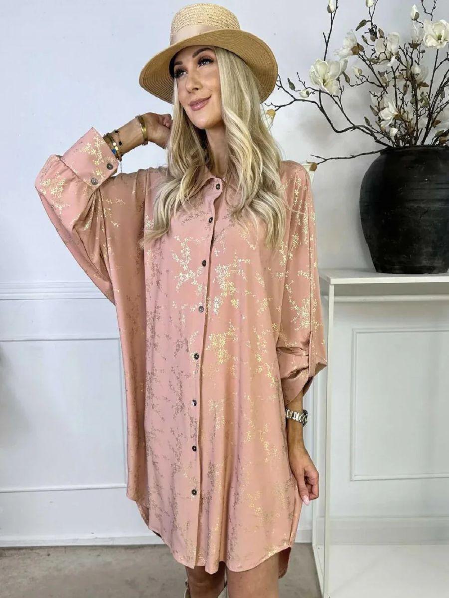 Gold Blossom Print Shirt
