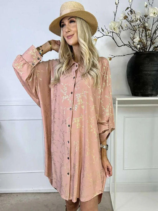 Gold Blossom Print Shirt
