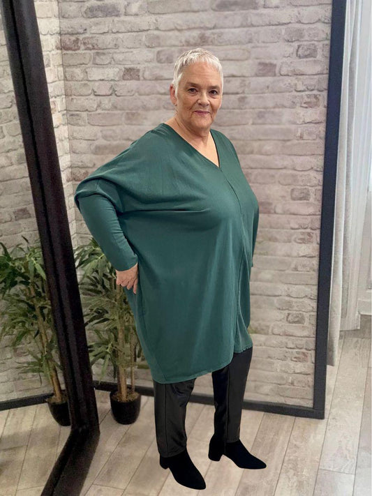 V Neck Batwing Sweatshirt