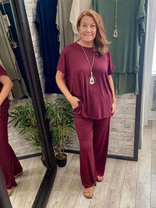 Lightweight Wide Leg Co-Ord Set - Made in Italy from Viscose