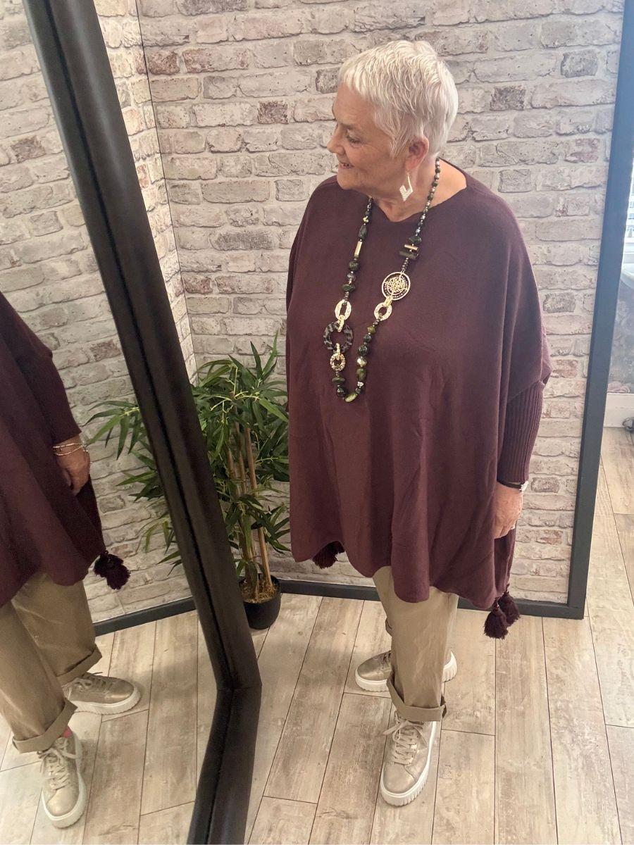 Plain Tassel Poncho - made in Italy, customer favourite