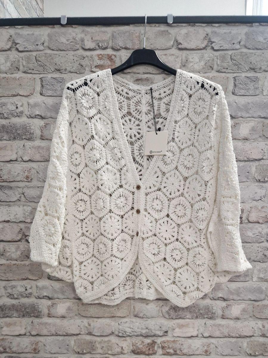 Batwing Crochet Cardigan - Wear fastened at the front or open